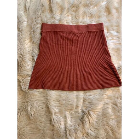 Free People Intimately Ribbed Knit Mini Skirt Size M - Picture 2 of 6